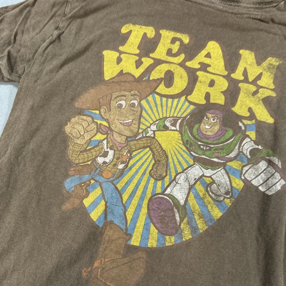 Toy Story Teamwork Buzz And Woody Brown Extra Large T-Shirt